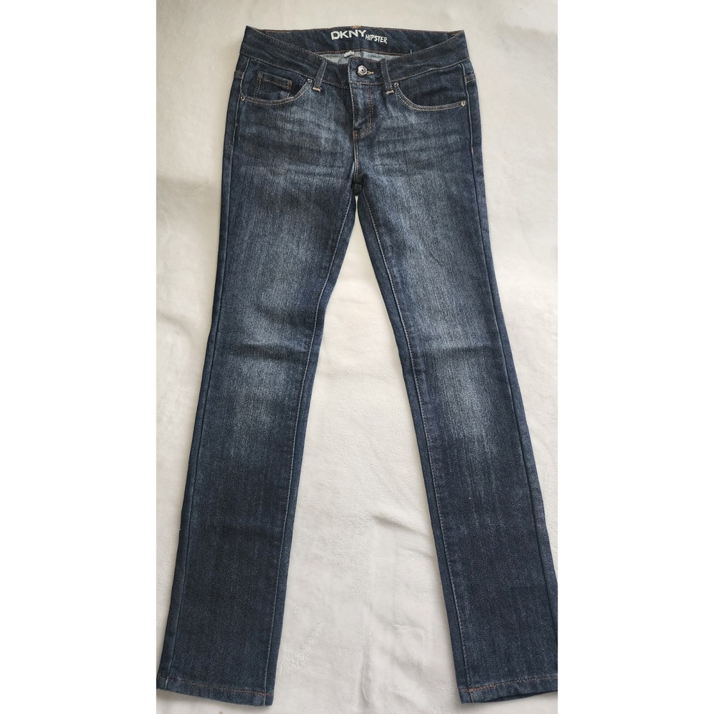 DKNY‎ Hipster Jeans Kids Dark Wash Slim Straight Leg Denim DC1323 Size 12